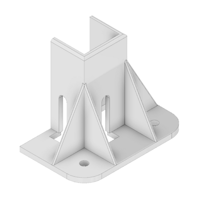 33-45453S-1ESD MODULAR SOLUTIONS MOUNTING FOOT 3 SIDED FOR 45 X 90 WITH STANDARD HARDWARE PARTICALLY ENCLOSED & SHORT
